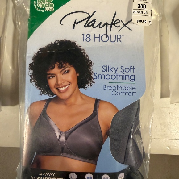 Playtex 18 Hour Silky Soft Smoothing Bra~Size 38D~Private Jet color~#4803~NWT - Picture 5 of 9